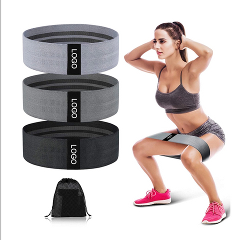 Legs and Butt Booty Hip Band Wide Workout Sports Fitness Exercise Fabric Resistance Bands Set