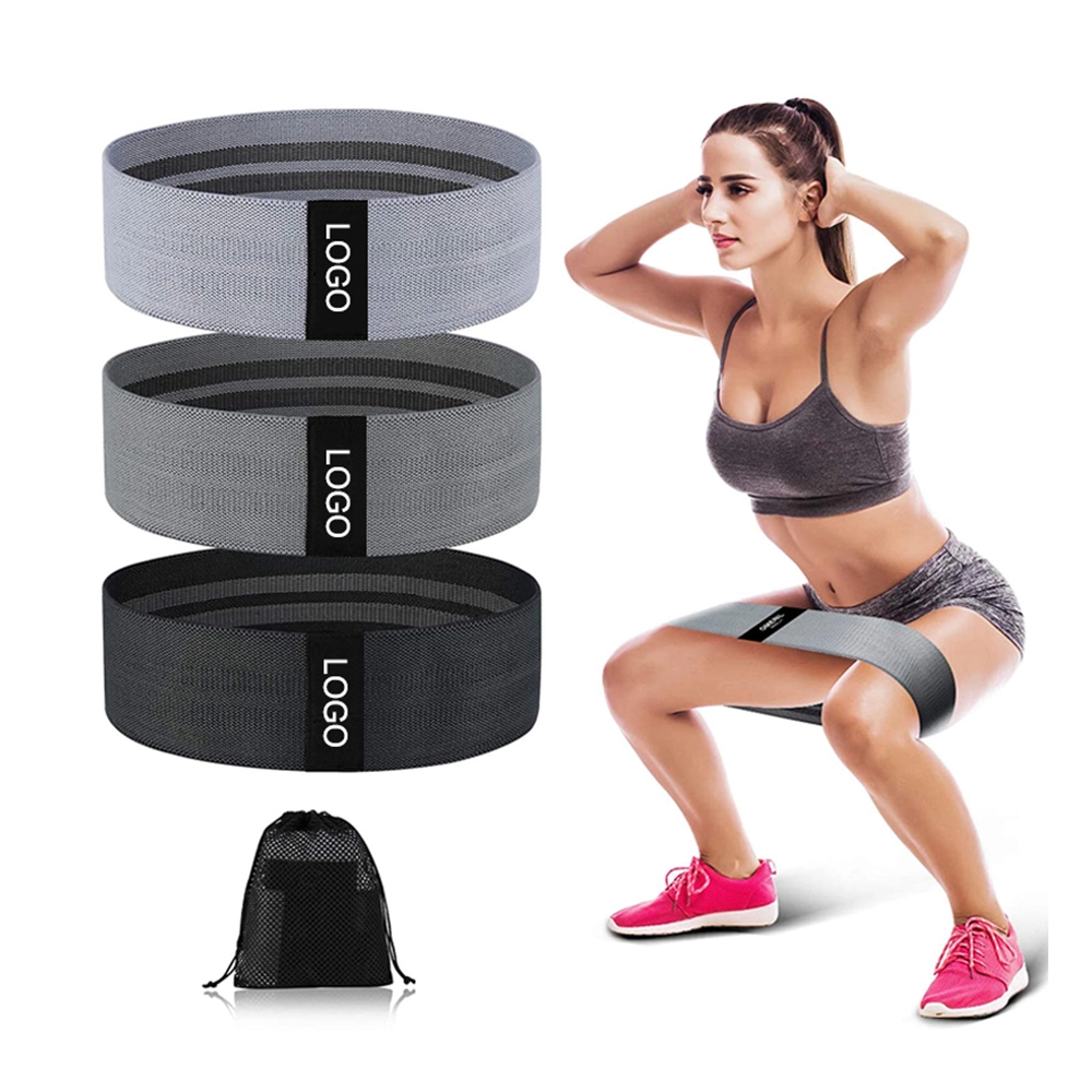 Legs and Butt Booty Hip Band Wide Workout Sports Fitness Exercise Fabric Resistance Bands Set