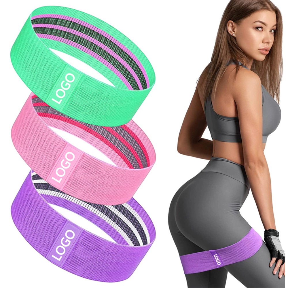 Legs and Butt Booty Hip Band Wide Workout Sports Fitness Exercise Fabric Resistance Bands Set