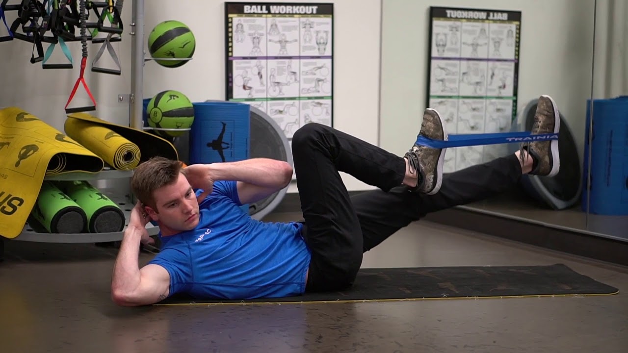 resistance band and dumbbell